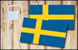 Sugrörsdekorationer med svenska flaggan